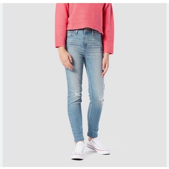 Denizen Levi's Girls High Rise Ankle Straight Raw Hem Size 10 - Picture 1 of 12